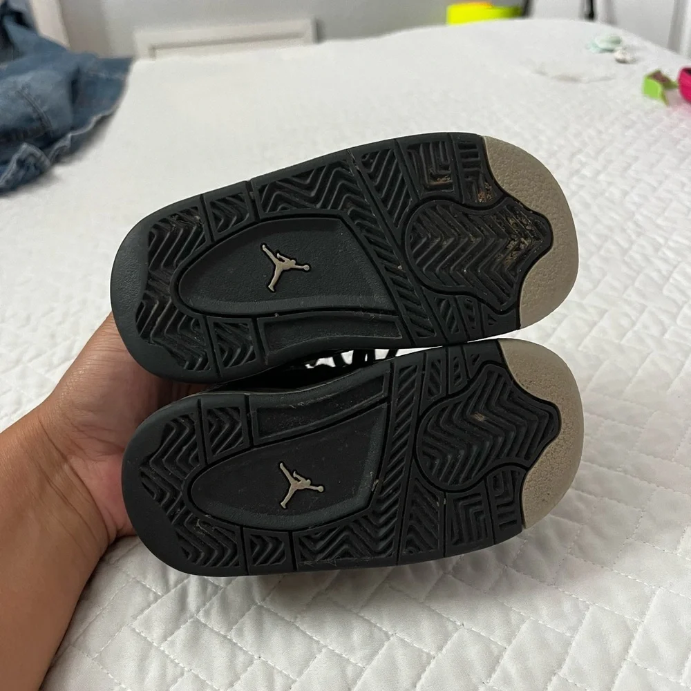 Jordan Retro 4 Oreo baby Sneakers Black and grey